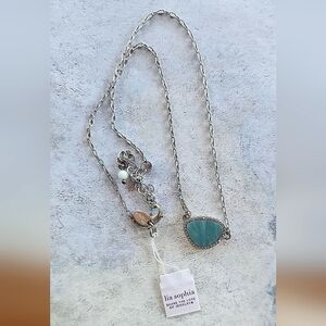 NWT Lia Sophia Lia Sophia "Ocean Splash" Necklace Aqua Genuine Amazonite